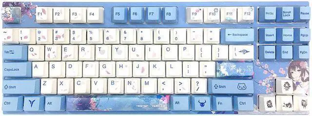 Main image of Yeston Sakura Cherry Red Shaft/Limited Edition yeston x Varmilo Co-branded VA87 Sakura Limited Edition Mechanical Keyboard Cherry Red switch PBT Sublimation Keycap Keyboard