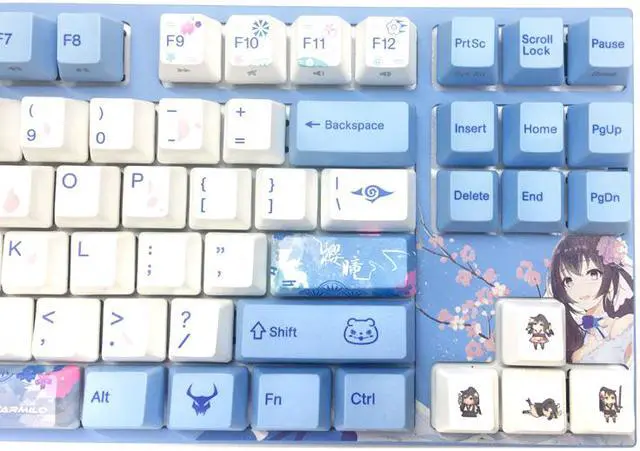 Alt view image 2 of 7 - Yeston Sakura Cherry Red Shaft/Limited Edition yeston x Varmilo Co-branded VA87 Sakura Limited Edition Mechanical Keyboard Cherry Red switch PBT Sublimation Keycap Keyboard