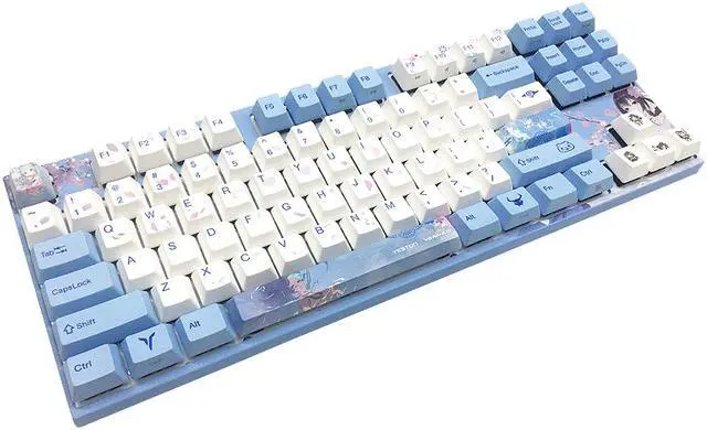 Alt view image 3 of 7 - Yeston Sakura Cherry Red Shaft/Limited Edition yeston x Varmilo Co-branded VA87 Sakura Limited Edition Mechanical Keyboard Cherry Red switch PBT Sublimation Keycap Keyboard