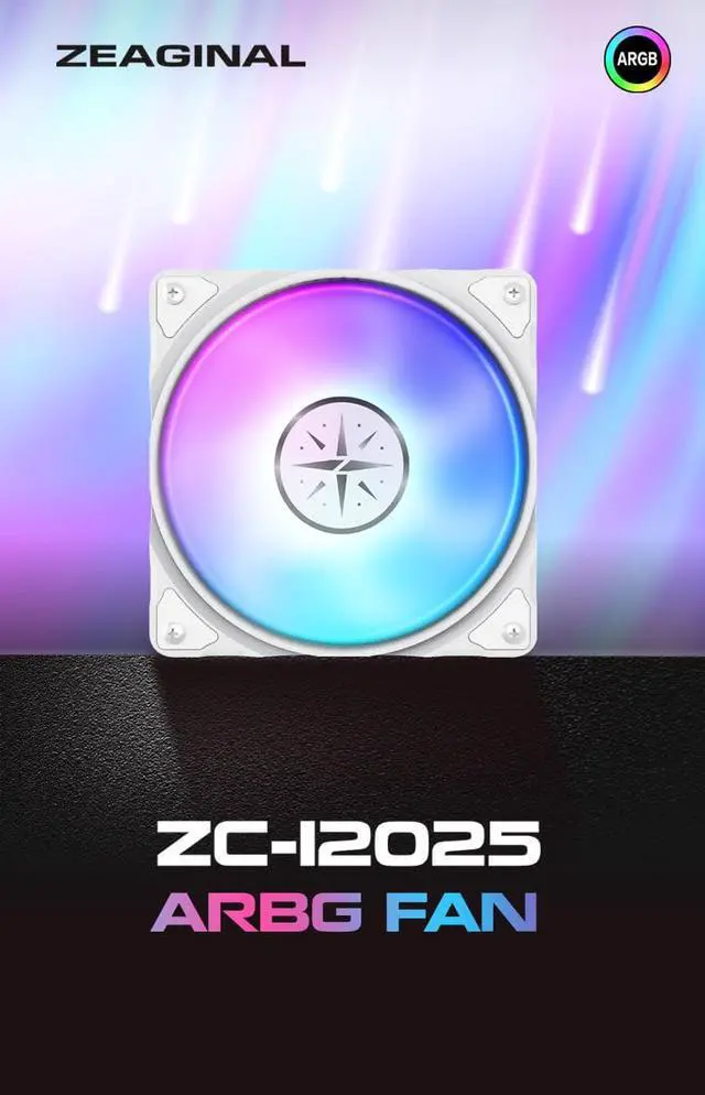 Alt view image 2 of 3 - Zeaginal ZC-12025 ARGB Tears of the Moon God LED 120mm Case Fan,Quiet Edition High Airflow Color LED Case Fan for PC Cases,,Radiators SystemComputer Case Cooling Fan White 1 Pack