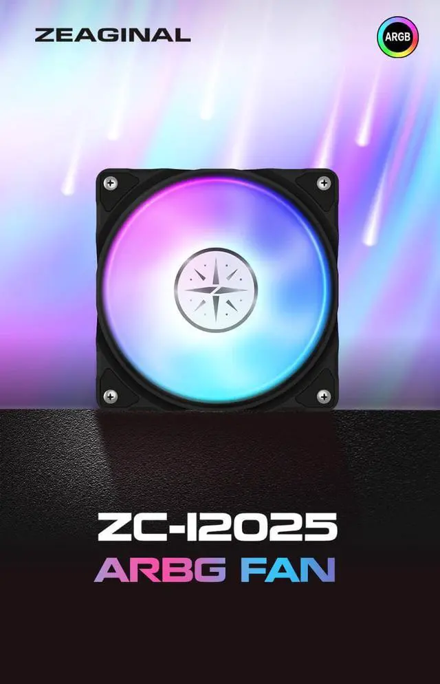 Alt view image 2 of 3 - Zeaginal ZC-12025 ARGB Tears of the Moon God LED 120mm Case Fan,Quiet Edition High Airflow Color LED Case Fan for PC Cases, CPU Coolers,Radiators SystemComputer Case Cooling Fan Black 1 Pack