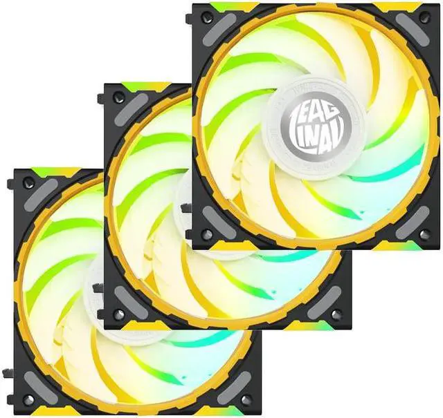 Main image of Yeston * Zeaginal ZC-ZHUISHEN Black*3 LED 120mm Case Fan,Quiet Edition High Airflow Color LED Case Fan for PC Cases, CPU Coolers Radiators SystemComputer Case Cooling Fan