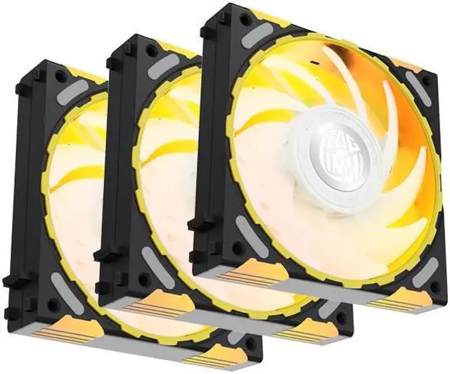 Alt view image 3 of 7 - Yeston * Zeaginal ZC-ZHUISHEN Black*3 LED 120mm Case Fan,Quiet Edition High Airflow Color LED Case Fan for PC Cases, CPU Coolers Radiators SystemComputer Case Cooling Fan