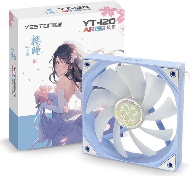Main image of Yeston New Sakura ARGB LED 120mm Case Fan,Quiet Edition High Airflow Color LED Case Fan for PC Cases, CPU Coolers,Radiators SystemComputer Case Cooling Fan