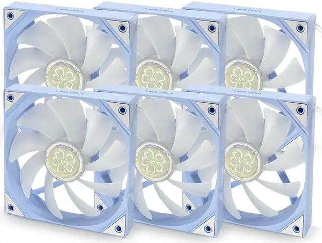 Alt view image 2 of 7 - Yeston New Sakura ARGB LED 120mm Case Fan,Quiet Edition High Airflow Color LED Case Fan for PC Cases, CPU Coolers,Radiators SystemComputer Case Cooling Fan (Forward Fan) 6 Packs