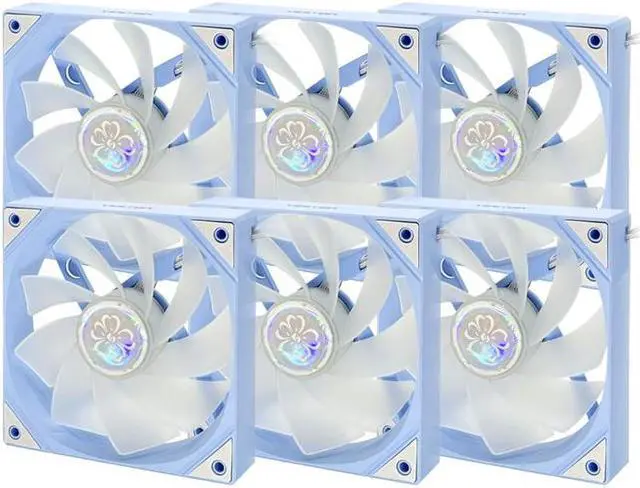 Alt view image 2 of 7 - Yeston New Sakura ARGB LED 120mm Case Fan,Quiet Edition High Airflow Color LED Case Fan for PC Cases, CPU Coolers,Radiators SystemComputer Case Cooling Fan (Reverse Fan) 6 Packs