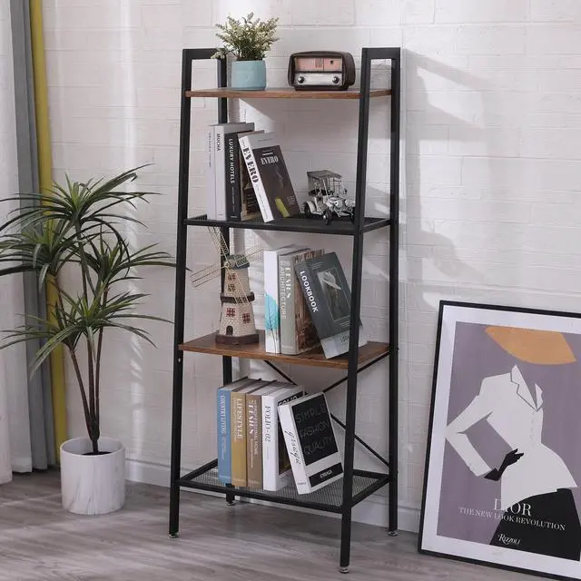 Alt view image 2 of 14 - 4-Shelf Shelves Storage Unit Metal Multipurpose Light Indoor Storage Rack  With Leveling Feet ,Black(22 "x 13.6" x 54 ")