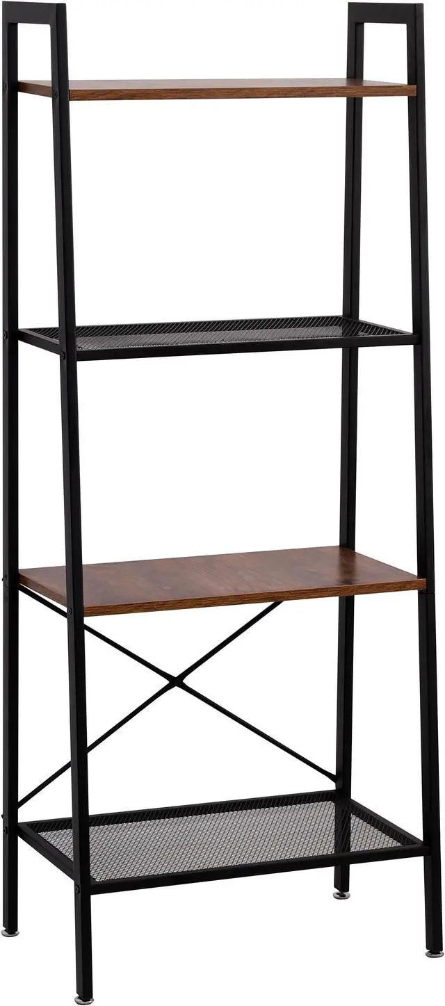 Alt view image 4 of 14 - 4-Shelf Shelves Storage Unit Metal Multipurpose Light Indoor Storage Rack  With Leveling Feet ,Black(22 "x 13.6" x 54 ")