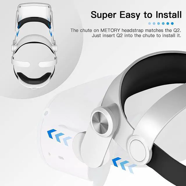 Alt view image 3 of 7 - METORY Adjustable Head Strap for Oculus Quest 2, Replacement for Elite Strap, Foldable and Soft, Reduce Face Pressure, Accessories for VR