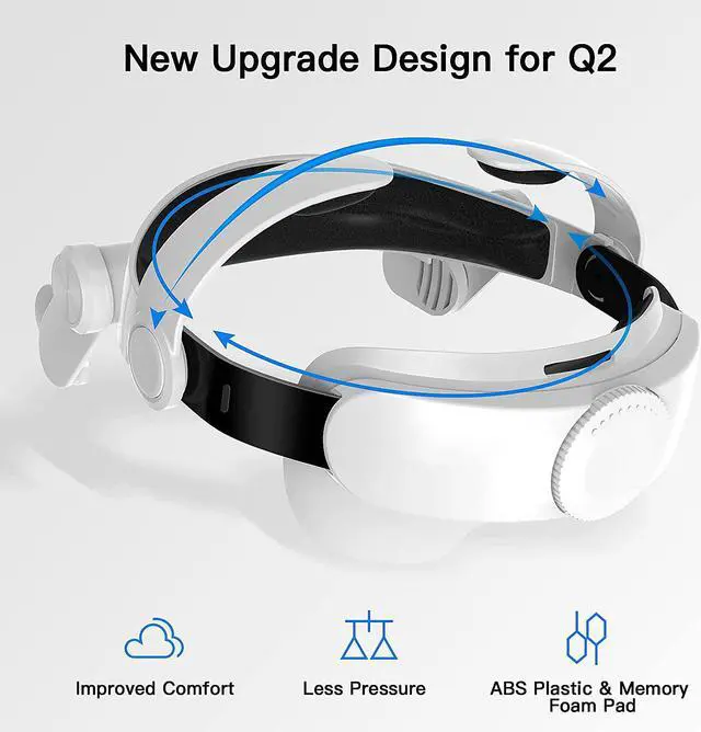 Alt view image 2 of 7 - METORY Adjustable Head Strap for Oculus Quest 2, Replacement for Elite Strap, Foldable and Soft, Reduce Face Pressure, Accessories for VR