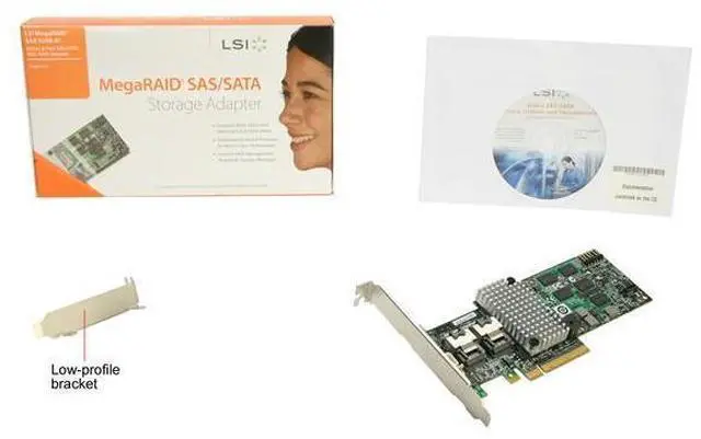 Alt view image 5 of 5 - LSI MegaRAID Internal Low-Power SATA/SAS 9260-8i 6Gb/s PCI-Express 2.0 w/ 512MB onboard memory RAID Controller Card, Single--Avago Technologies