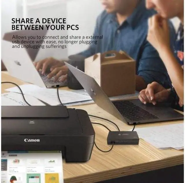 Alt view image 4 of 7 - UGREEN USB 2.0 Sharing Switch 4 Port USB Peripheral Switcher Adapter Box Hub 4 PCs Share 1 USB Device for Printer Scanner with 4 Pack USB 2.0 Male Cable