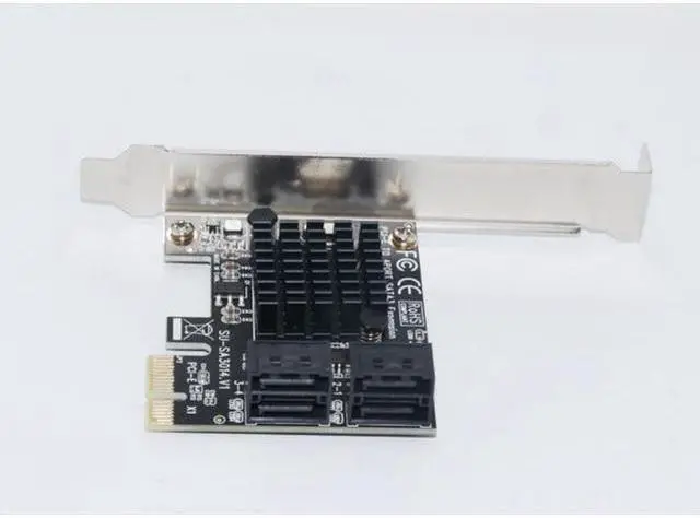 Alt view image 6 of 7 - PCIE to SATA Card PCI-E Adapter PCI Express to SATA3.0 Marvell 88SE9215 Expansion Card 4Port SATA III 6G for SSD HDD IPFS Mining