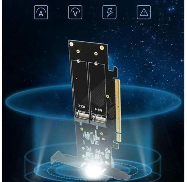 Alt view image 4 of 6 - M.2 X16 to 4X NVME PCIE3.0 GEN3 RAID Card PCI-E VROC CARD RAID NVMEx4 Adapter