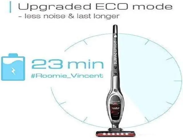 Alt view image 7 of 7 - ROOMIE TEC Cordless Vacuum Cleaner, 2 in 1 Handheld Vacuum, High-Power 2200mAh Li-ion Rechargeable Battery, with Corner Lighting and Upright Charging Base