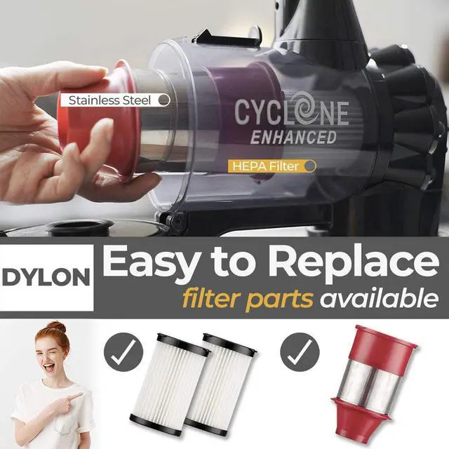 Alt view image 2 of 2 - Roomie Tec HEPA Filter Dylon' Cordless Stick Vacuum Cleaner - Pack of 2
