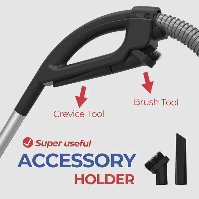 Alt view image 3 of 7 - PINETAN EasyPeasy Bagless Canister Vacuum Cleaner, Auto Cord Rewind, HEPA Filter, Accessory Holder