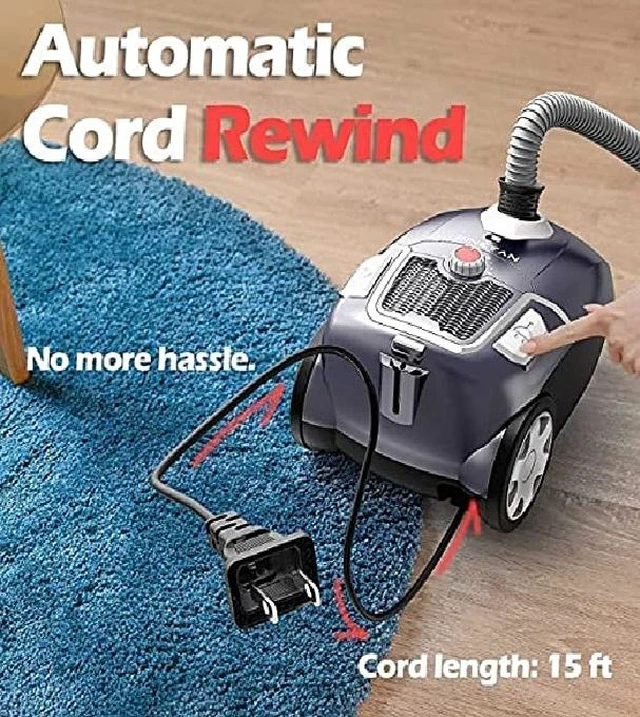 Alt view image 5 of 7 - PINETAN Professional Canister Vacuum Cleaner UA807, Advanced 62 dB Low Noise Technology, High Suction Power and Rotation Speed Adjustment, 4.5 L Extra Large Dust Bags Included.
