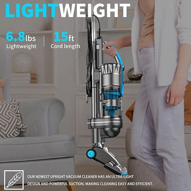 Alt view image 3 of 7 - PINETAN Powerlift Corded Upright Vacuum Cleaner, Lightweight, Bagless with HEPA Filter and Pet Brush - UU561