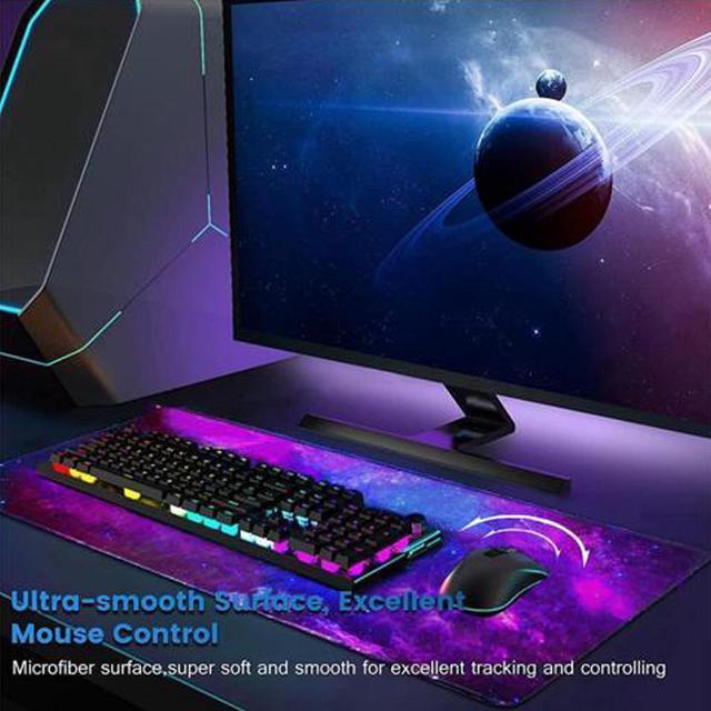 4XL Oversized & Ultimate Gaming Desk Mat 54x23(Black) - Giant & Thicker  4mm - Stitched/Water Proof/Non Slip Base