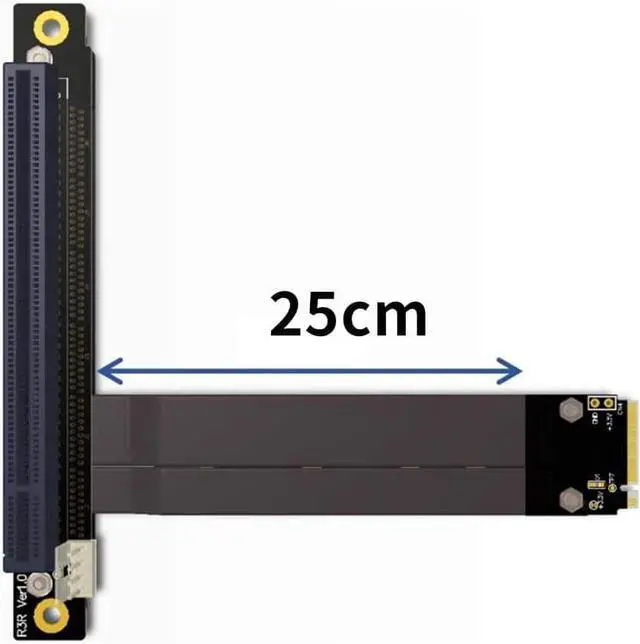 Alt view image 3 of 6 - ADT-Link M.2 NGFF NVMe Key M Extender Cable to PCIE x16 Graphics Card Riser Adapter 16x PCI-e PCI-Express for M2 2230 2242 2260 2280 (50cm)
