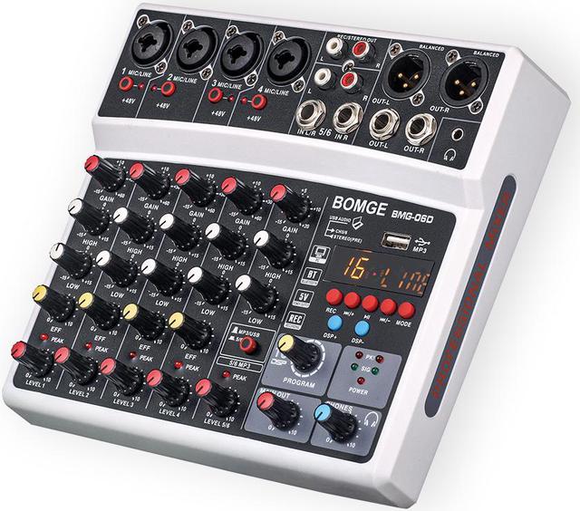 historie tone wafer BOMGE 6 Channel Audio Sound Mixer - Professional Digital DJ Mixing Console  for Live Streaming, Karaoke and Stereo Recording - With PC Computer Record  Playback/Bluetooth/MP3/USB/48V /16 DSP Echo DJ Mixers - Newegg.ca