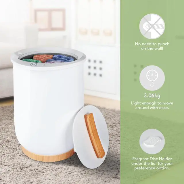 Alt view image 6 of 6 - Bucket StyleTowel Warmer, Large Towel Warmer for Bathroom, Auto Shut Off,  Fits Up to Two 40"X70" Oversized Towels,Towels, Bathrobes, Blankets, PJ's and More, White