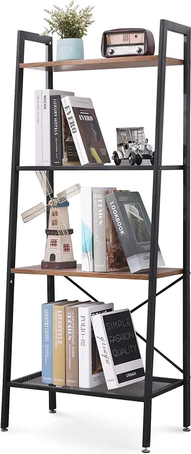 Alt view image 8 of 14 - 4-Shelf Shelves Storage Unit Metal Multipurpose Light Indoor Storage Rack  With Leveling Feet ,Black(22 "x 13.6" x 54 ")