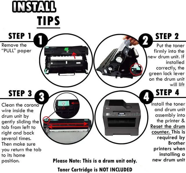 Alt view image 4 of 5 - Inkfirst® Compatible Drum Unit DR-420 DR420 Replacement for Brother DR-420 Drum MFC-7360N MFC-7460DN MFC-7860DW HL-2220