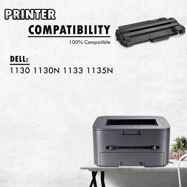 Alt view image 6 of 6 - Inkfirst® High Yield Compatible Toner Cartridge 1130 330-9553 Replacement for Dell 1130 1135 Black 1135N 1130 1130N 1133