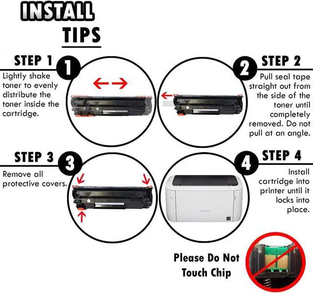 Alt view image 3 of 4 - 4 Inkfirst® Compatible Toner Cartridges Replacement for Canon 125 3484B001 MF3010 LBP6000 LBP6030w