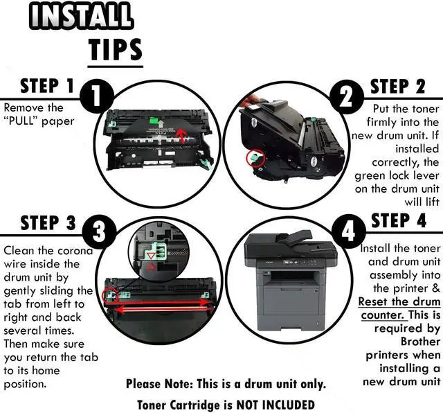 Alt view image 4 of 5 - Inkfirst® Compatible Drum Unit DR-820 DR820 Replacement for Brother DR-820 Drum HL-L5000D HL-L5200DW HL-L5200DWT