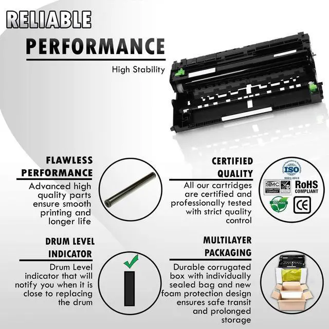 Alt view image 2 of 5 - Inkfirst® Compatible Drum Unit DR-820 DR820 Replacement for Brother DR-820 Drum HL-L5000D HL-L5200DW HL-L5200DWT