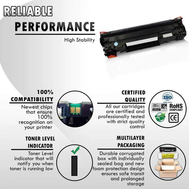 Alt view image 2 of 5 - 5 Inkfirst Compatible Toner Cartridges Replacement for HP CE278A 78A LaserJet P1606DN P1566 M1536dnf M1536