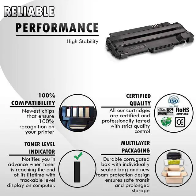 Alt view image 3 of 6 - Inkfirst® High Yield Compatible Toner Cartridge 1130 330-9553 Replacement for Dell 1130 1135 Black 1135N 1130 1130N 1133