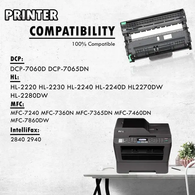 Alt view image 5 of 5 - Inkfirst® Compatible Drum Unit DR-420 DR420 Replacement for Brother DR-420 Drum MFC-7360N MFC-7460DN MFC-7860DW HL-2220