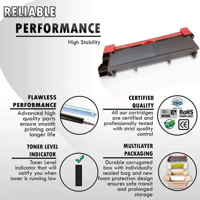 Alt view image 2 of 5 - 2 Inkfirst® Compatible Toner Cartridges TN-630 TN630 TN-660 TN660 Replacement for Brother TN-630 DCP-L2520DW DCP-L2540DW