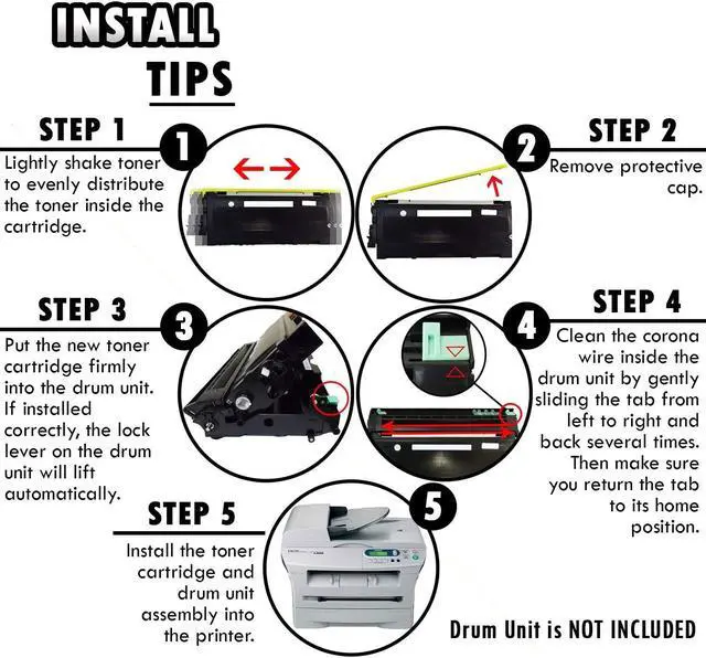 Alt view image 4 of 5 - Inkfirst® Compatible Toner Cartridge TN-350 TN350 Replacement for Brother TN-350 Black DCP-7020 HL-2030 HL-2040 HL-2070N