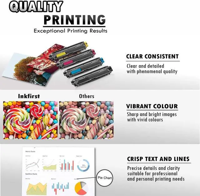 Alt view image 3 of 5 - 6 Inkfirst® Compatible Toner Cartridges TN221 TN-221 TN225 Replacement for Brother TN-221 TN-221 HL-3170CDW MFC-9130CW