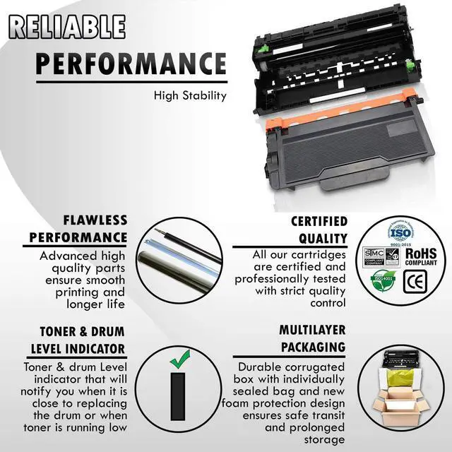 Alt view image 2 of 5 - 2PK Inkfirst® High Yield Compatible Toner Cartridge & Drum Unit TN850 DR820 Replacement for Brother TN-850 DR-820 HL-L5200
