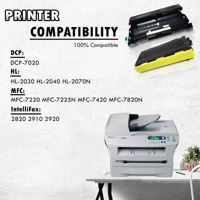 Alt view image 5 of 5 - 2PK- Inkfirst® Compatible Toner Cartridge & Drum Unit TN-350 DR-350 Replacement for Brother TN350 DR350 HL-2030