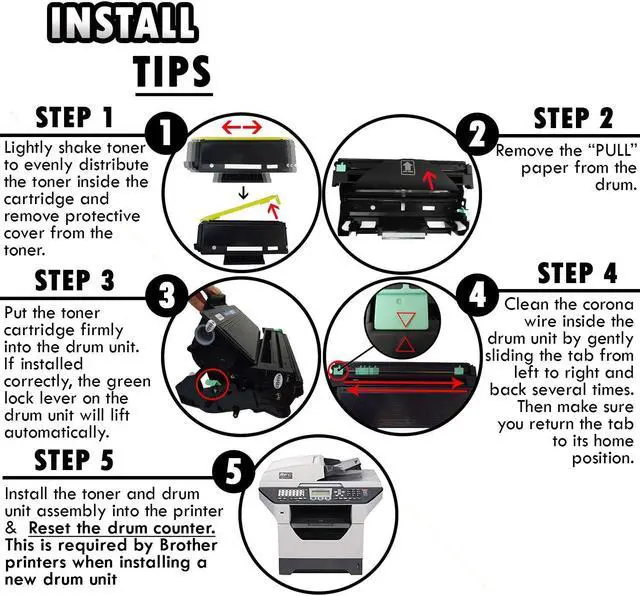 Alt view image 4 of 5 - 4PK-Inkfirst® High Yield Compatible Toner Cartridge Drum Unit TN-650 DR-620 Replacement for Brother TN650 DR620 (3TN+1DR)