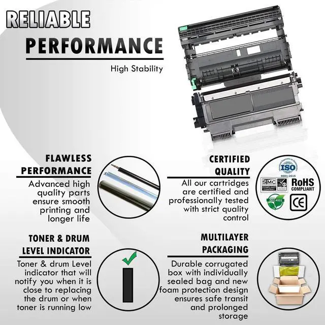 Alt view image 2 of 5 - 3PK Inkfirst® High Yield  Compatible Toner Cartridge & Drum Unit TN-450 DR-420 Replacement for Brother TN450 DR420