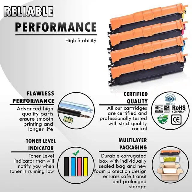 Alt view image 2 of 5 - 5 Inkfirst Compatible Toner Cartridges TN227 [WITH CHIP] Replacement for Brother TN227 TN-227 High Yield 1 Set + 1 Bk