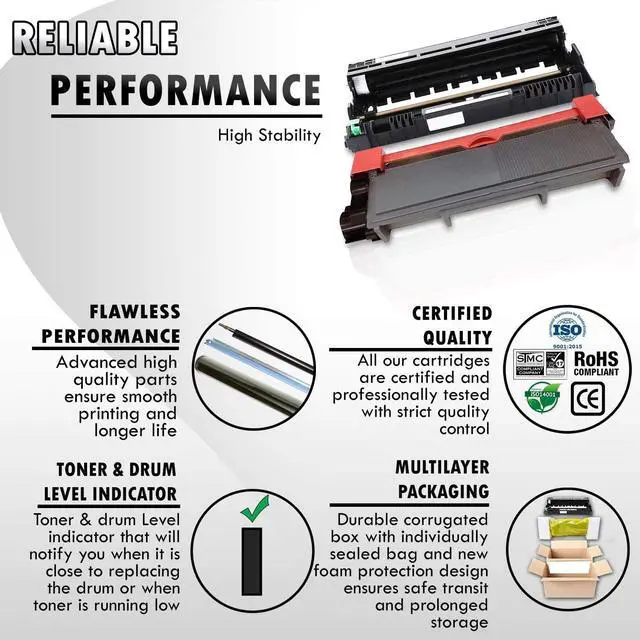 Alt view image 2 of 5 - 4PK-Inkfirst® High Yield Compatible Toner Cartridge Drum Unit TN-660 DR-630 Replacement for Brother TN660 DR630 (3TN+1DR)