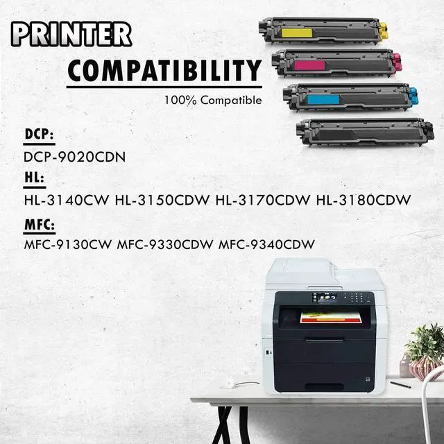 Alt view image 5 of 5 - 6 Inkfirst® Compatible Toner Cartridges TN221 TN-221 TN225 Replacement for Brother TN-221 TN-221 HL-3170CDW MFC-9130CW