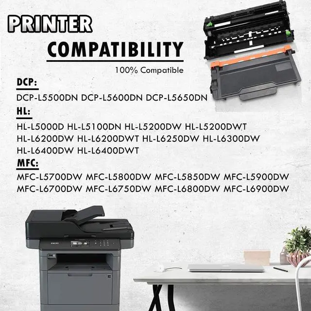 Alt view image 5 of 5 - 2PK Inkfirst® High Yield Compatible Toner Cartridge & Drum Unit TN850 DR820 Replacement for Brother TN-850 DR-820 HL-L5200