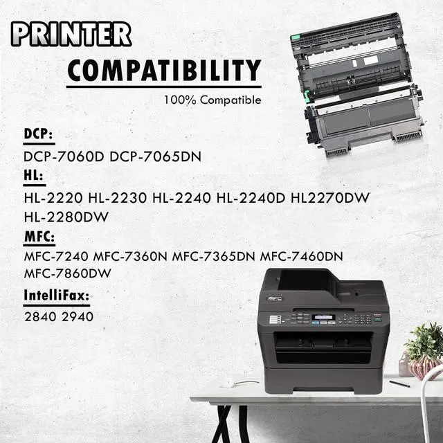 Alt view image 5 of 5 - 3PK Inkfirst® High Yield  Compatible Toner Cartridge & Drum Unit TN-450 DR-420 Replacement for Brother TN450 DR420