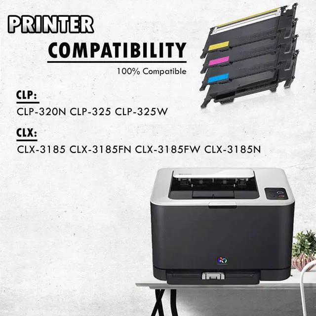 Alt view image 4 of 4 - 5 Inkfirst® Compatible Toner Cartridges 407S Replacement for Samsung CLP320 CLX-3185 CLX-3185FNCLX-3185N CLP-325