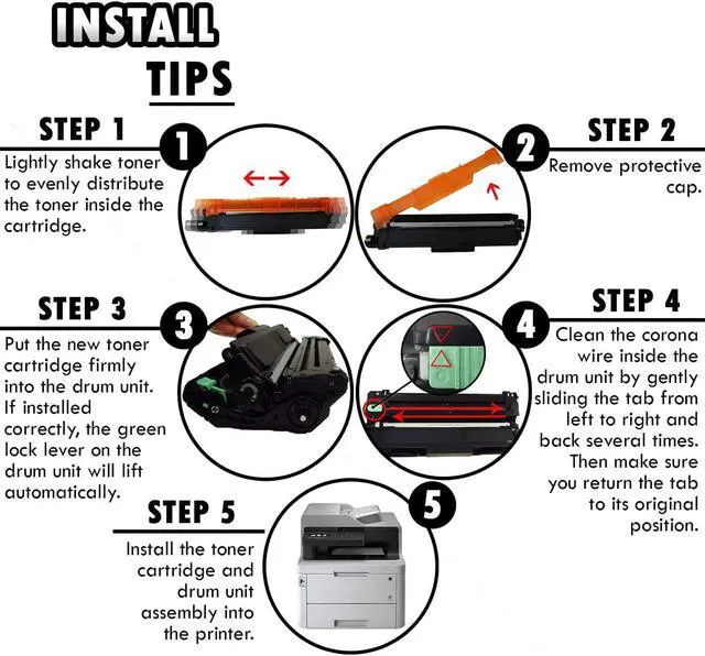 Alt view image 4 of 5 - 5 Inkfirst Compatible Toner Cartridges TN227 [WITH CHIP] Replacement for Brother TN227 TN-227 High Yield 1 Set + 1 Bk
